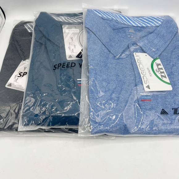 3 Pack V VALANCH Polo Shirts Sport Casual Short Sleeve Golf Moisture Wicking - Picture 7 of 8